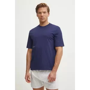 United Colors of Benetton tricou de pijama din bumbac culoarea albastru marin, neted, 30964M01W imagine