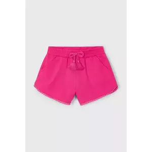 Mayoral pantaloni scurți din bumbac pentru copii culoarea roz, neted, talie reglabila, 607 imagine