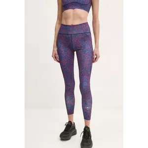 adidas by Stella McCartney leggings TruePurpose Optime femei, culoarea bleumarin, cu imprimeu, JI5241 imagine