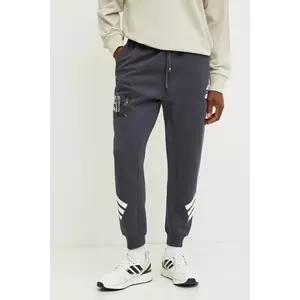 adidas pantaloni de trening x Mandalorian culoarea gri, cu imprimeu, JI5724 imagine