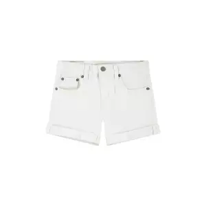 Levi's pantaloni scurti din denim pentru copii culoarea alb, neted, talie reglabila imagine