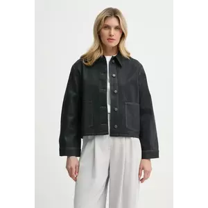 Samsoe Samsoe geacă din denim SANADINA femei, culoarea negru, de tranziție, oversize, F24400175 imagine