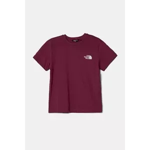The North Face tricou de bumbac pentru copii BOX NSE S/S RELAXED TEE culoarea roz, NF0A8CJB6EO1 imagine