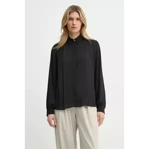 Bruuns Bazaar cămașă femei, culoarea negru, cu guler clasic, regular, BBW4357 imagine