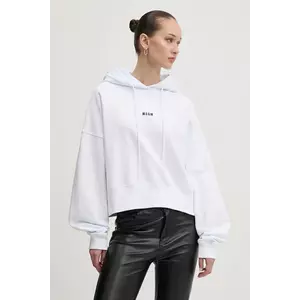 MSGM hanorac de bumbac femei, culoarea alb, cu glugă, cu imprimeu, 2000MDM509.300000 imagine