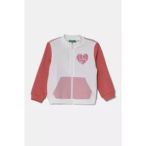 United Colors of Benetton hanorac de bumbac pentru copii culoarea alb, modelator, 3J70G503N imagine