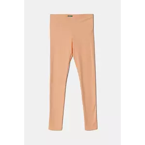 United Colors of Benetton leggins copii culoarea portocaliu, uni, 3MT1CF02G imagine