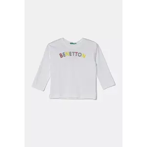 United Colors of Benetton longsleeve din bumbac pentru copii culoarea alb, 3I1XG10HS imagine