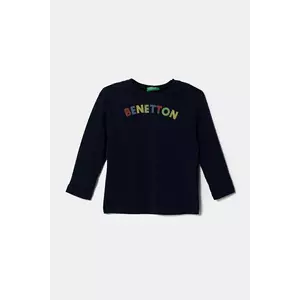 United Colors of Benetton longsleeve din bumbac pentru copii culoarea bleumarin, 3I1XG10HS imagine