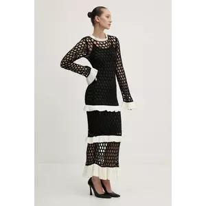 Never Fully Dressed rochie culoarea negru, maxi, mulată, NFDDR1791 imagine