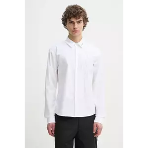 Heliot Emil camasa din bumbac barbati, culoarea alb, cu guler clasic, regular, PRESS25_M_05_061_WHT02 imagine