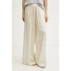 Forte Forte pantaloni femei, culoarea bej, lat, high waist, 13628.my pants imagine