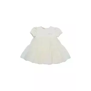 Marni rochie din bumbac pentru bebeluși MD294B DRESS culoarea bej, mini, evazată, M01439 imagine