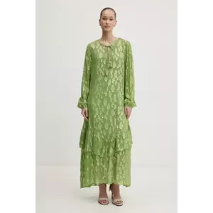 Never Fully Dressed rochie culoarea verde, maxi, evazată, NFDDR1838 imagine