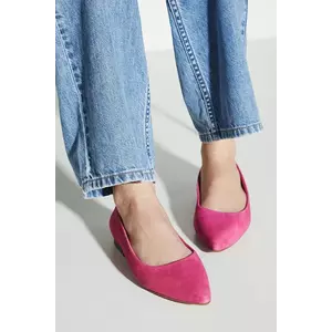 Medicine balerini din piele intoarsa culoarea roz imagine