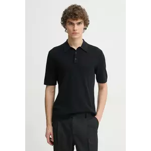 Rag & Bone tricou polo barbati, culoarea negru, neted, MBS22S018KI18 imagine