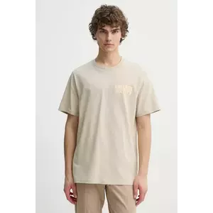 Les Deux tricou din bumbac barbati, culoarea bej, cu imprimeu, LDM101213 imagine