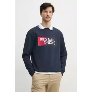 Red Bull Racing x Pepe Jeans bluza OMBRE LOGO CREW barbati, culoarea albastru marin, cu imprimeu, RM580012 imagine