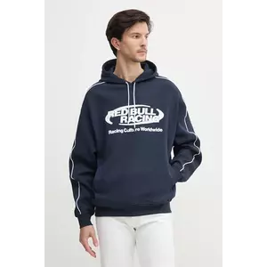 Red Bull Racing x Pepe Jeans bluza LOGO PIPING HOODY barbati, culoarea albastru marin, cu glugă, cu imprimeu, RM580014 imagine