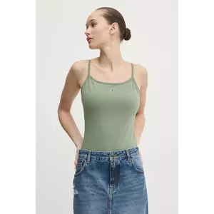 Tommy Jeans top femei, culoarea verde, DW0DW20675 imagine