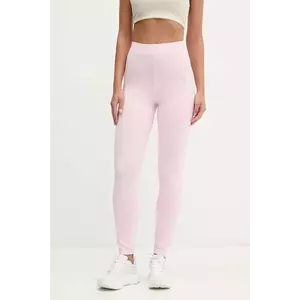 adidas colanti Essentials Linear femei, culoarea roz, cu imprimeu, JD3156 imagine