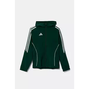 adidas Performance bluză pentru copii culoarea verde, cu glugă, cu imprimeu, IM8796 imagine