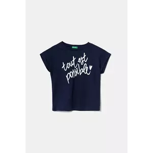 United Colors of Benetton tricou de bumbac pentru copii culoarea bleumarin, 3I1XC10NZ imagine