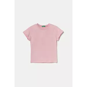 United Colors of Benetton tricou de bumbac pentru copii culoarea roz, 3I1XC109V imagine