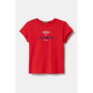 United Colors of Benetton tricou de bumbac pentru copii culoarea rosu, 3I1XG10J2 imagine