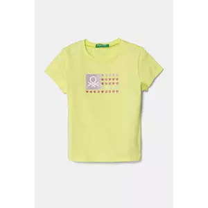 United Colors of Benetton tricou de bumbac pentru copii culoarea verde, 3I1XG10HU imagine