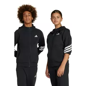 adidas bluza copii culoarea negru, cu glugă, cu imprimeu, JJ4801 imagine