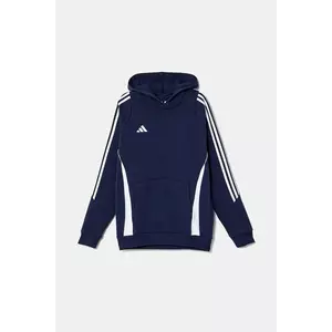 adidas Performance bluza copii culoarea albastru marin, cu glugă, cu imprimeu, IR7504 imagine