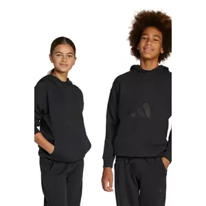 adidas bluza copii culoarea negru, cu glugă, cu imprimeu, JJ4784 imagine