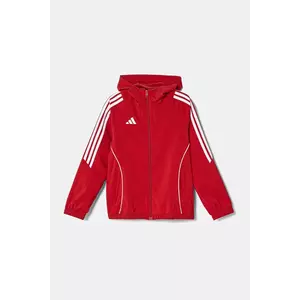 adidas Performance bluza copii culoarea rosu, cu glugă, cu imprimeu, IM8800 imagine