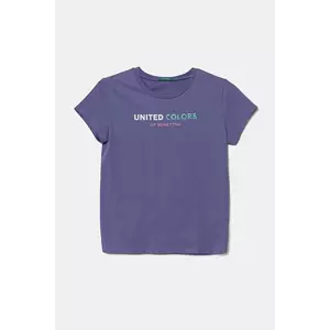 United Colors of Benetton tricou de bumbac pentru copii culoarea violet, 3I1XC10MZ imagine