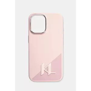 Karl Lagerfeld Husa pentru telefon iPhone 16 6.1 culoarea roz, KLHMP16SSCMKMPCP imagine