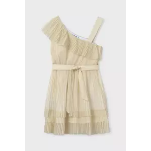 Mayoral rochie fete culoarea bej, mini, evazată, 6977 imagine