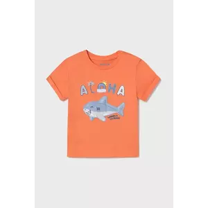Mayoral tricou de bumbac pentru copii culoarea portocaliu, cu imprimeu, 1066 imagine
