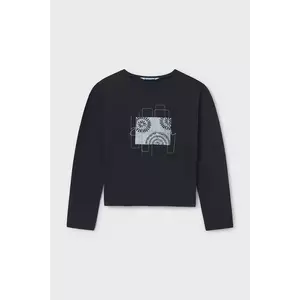 Mayoral longsleeve din bumbac pentru copii culoarea negru, 6031 imagine