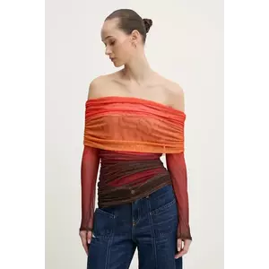 Never Fully Dressed bluza Ombre Anastasia femei, culoarea portocaliu, modelator, NFDTO1472 imagine