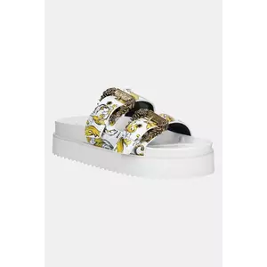 Versace Jeans Couture papuci femei, culoarea alb, cu platforma, 78VA3SM1 ZS366 G03 imagine