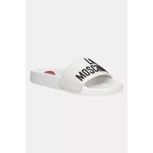 Love Moschino papuci femei, culoarea alb, JA28052G1MI14100 imagine