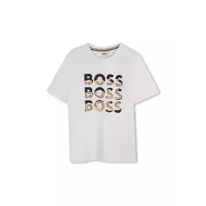 BOSS tricou de bumbac pentru copii culoarea alb, cu imprimeu, J52038 imagine