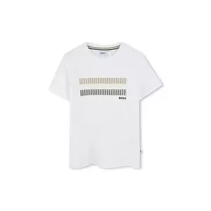 BOSS tricou de bumbac pentru copii culoarea alb, cu imprimeu, J52035 imagine