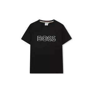 BOSS tricou de bumbac pentru copii culoarea negru, cu imprimeu, J52034 imagine