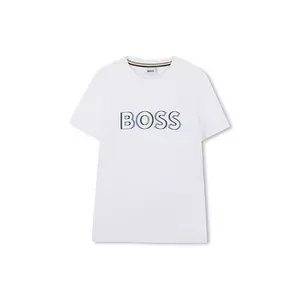 BOSS tricou de bumbac pentru copii culoarea alb, cu imprimeu, J52034 imagine