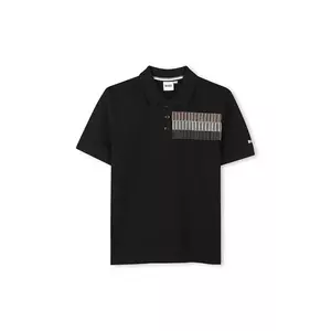 BOSS tricou polo copii culoarea negru, cu imprimeu, J52013 imagine