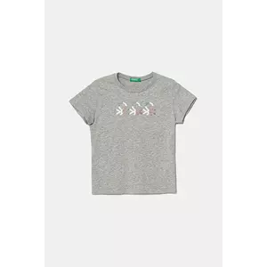 United Colors of Benetton tricou de bumbac pentru copii culoarea gri, 3I1XC10MZ imagine