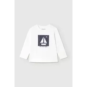 Mayoral longsleeve din bumbac pentru bebeluși culoarea alb, cu imprimeu, 1068 imagine