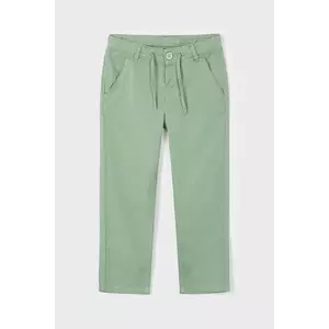 Mayoral pantaloni cu amestec de in pentru copii culoarea verde, neted, 3568 imagine